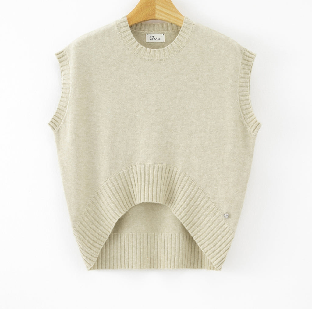 LUBXC5 Ecru Boxy Knit Vest