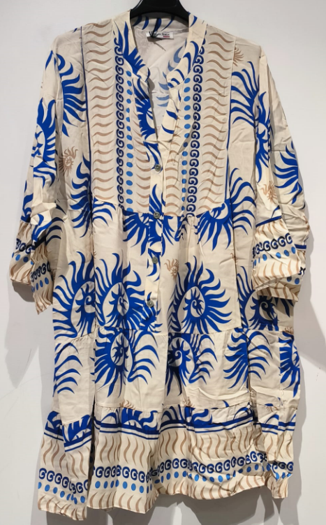 SVOR1 Royal One Size Italian Floral Short Printed Dress