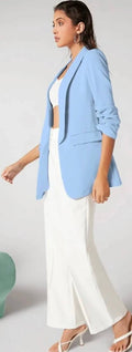 394  4 Sizes Baby Blue Italian Fashion 2 Pockets Blazer