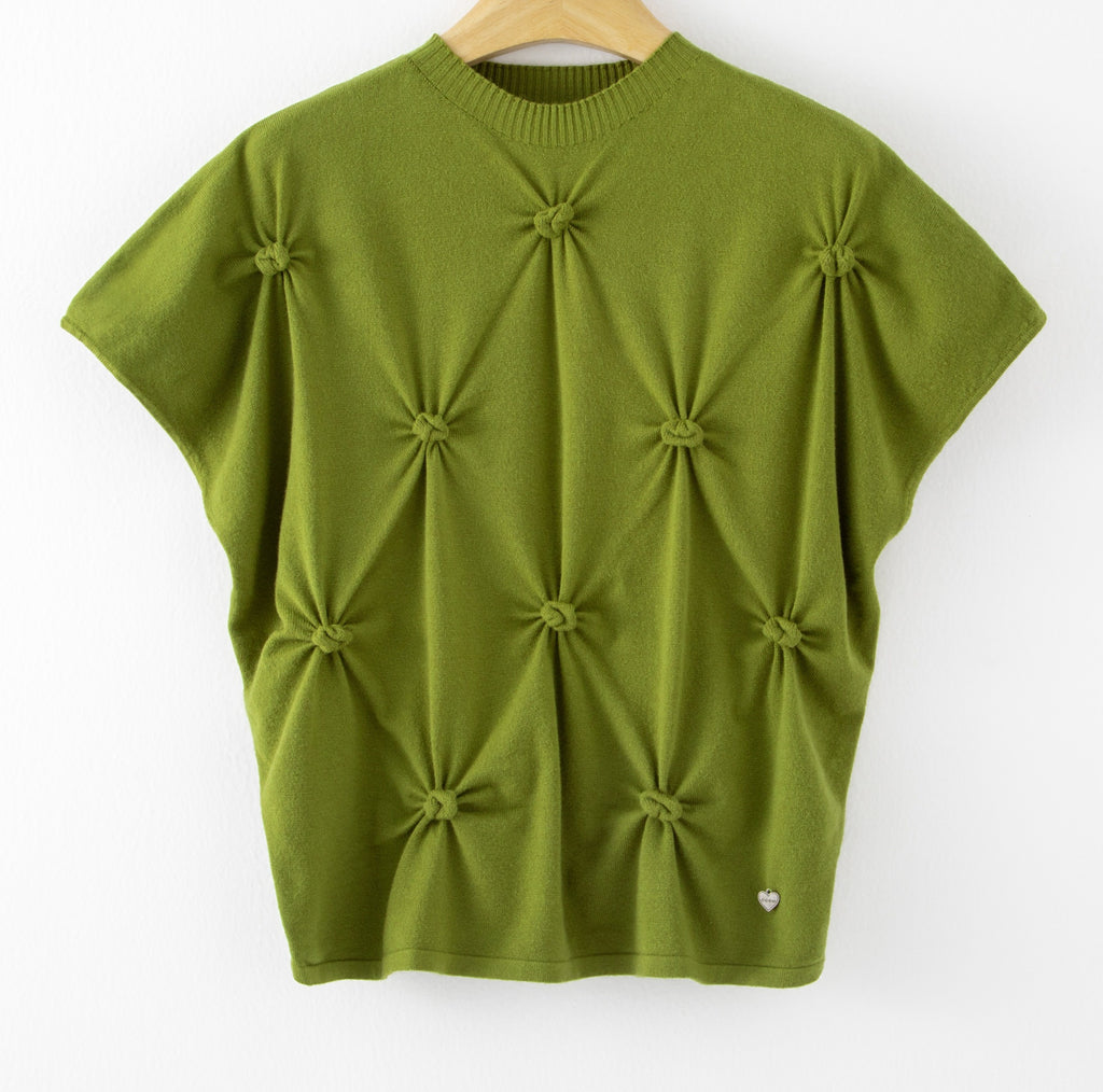 LUHPS8 Olive Handmade Pintuck Sweater