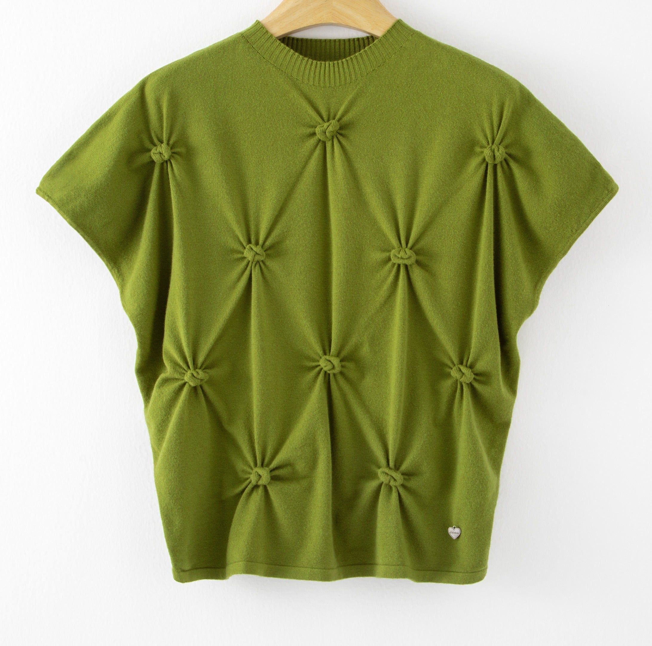 LUHPS8 Olive Handmade Pintuck Sweater