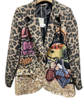 LBLA79 One Size Italian "SNOOPY"  Leopard Print Blazer