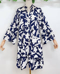 SVI8 Navy One Size Italian Floral Short Printed Dress