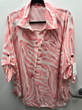 POZEB2  Italian One Size Vibrant Zebra Stripe Print Shirts