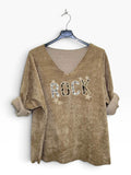 VM106 Taupe Sequin Rock Sweater