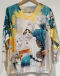 POCS Italian Cozy Blue Cat Beauty Sweater One Size LOOWIE