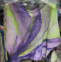 C1009 Tie-dye Purple  Round Knit Long Sleeves Sweater