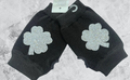 EUCO Black Fun Fingerless Gloves w/ Clover LOOWIE