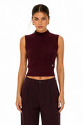 LURTS6 Burgundy Ribbed Turtleneck Sweater