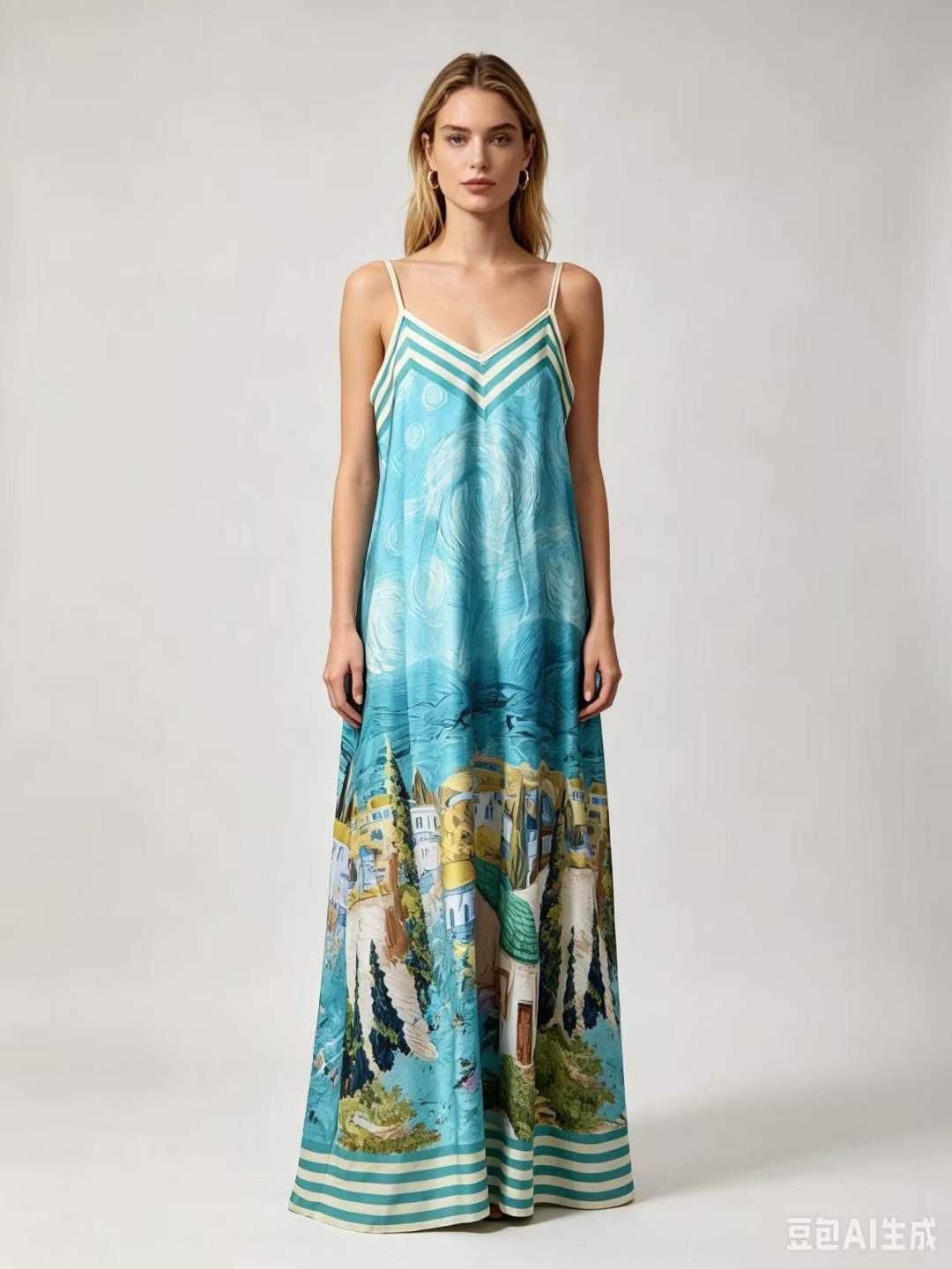 CRSNTQ Starry Night Maxi Dress Turquoise
