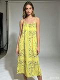 CRBMYL Cotton Bandana Midi Dress Yellow