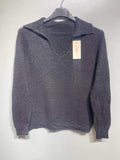 CO20 Black Collared Knit Sweater