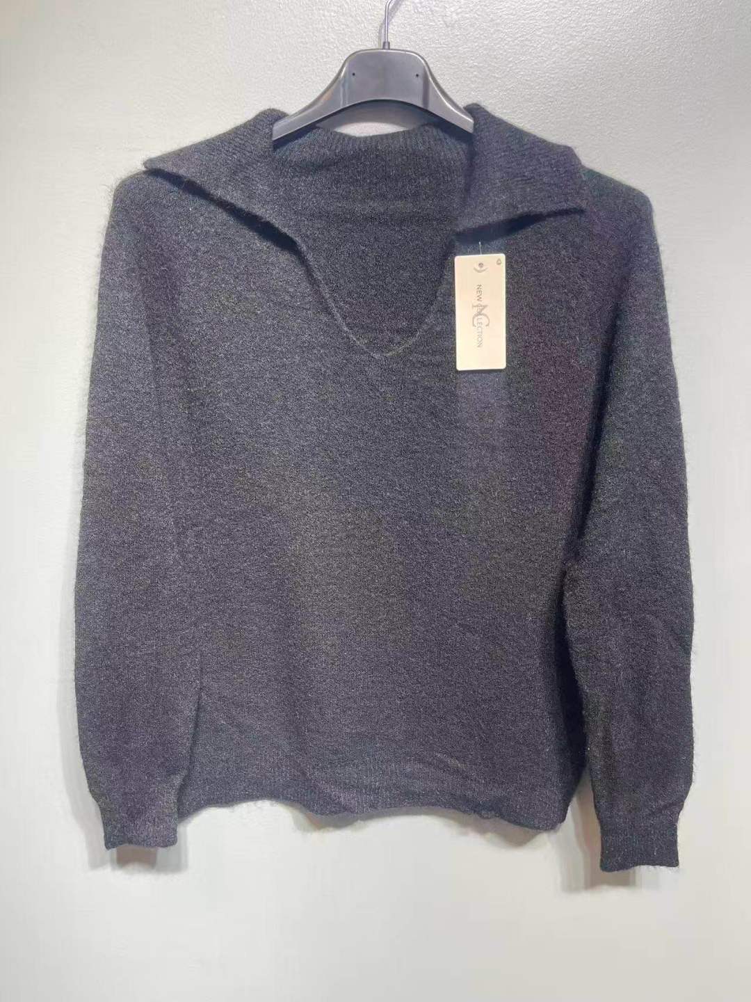CO20 Black Collared Knit Sweater