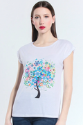 GD Italian Tree White Polyester One Size t-Shirt  LOOWIE