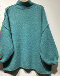 MA19501 Aqua Turtleneck Cozy Warm Knitted Sweater Loowie