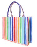 MM440 Rainbow Striped Cotton Beach Bag