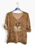 VM97 Camel Sequin Amour Sweater