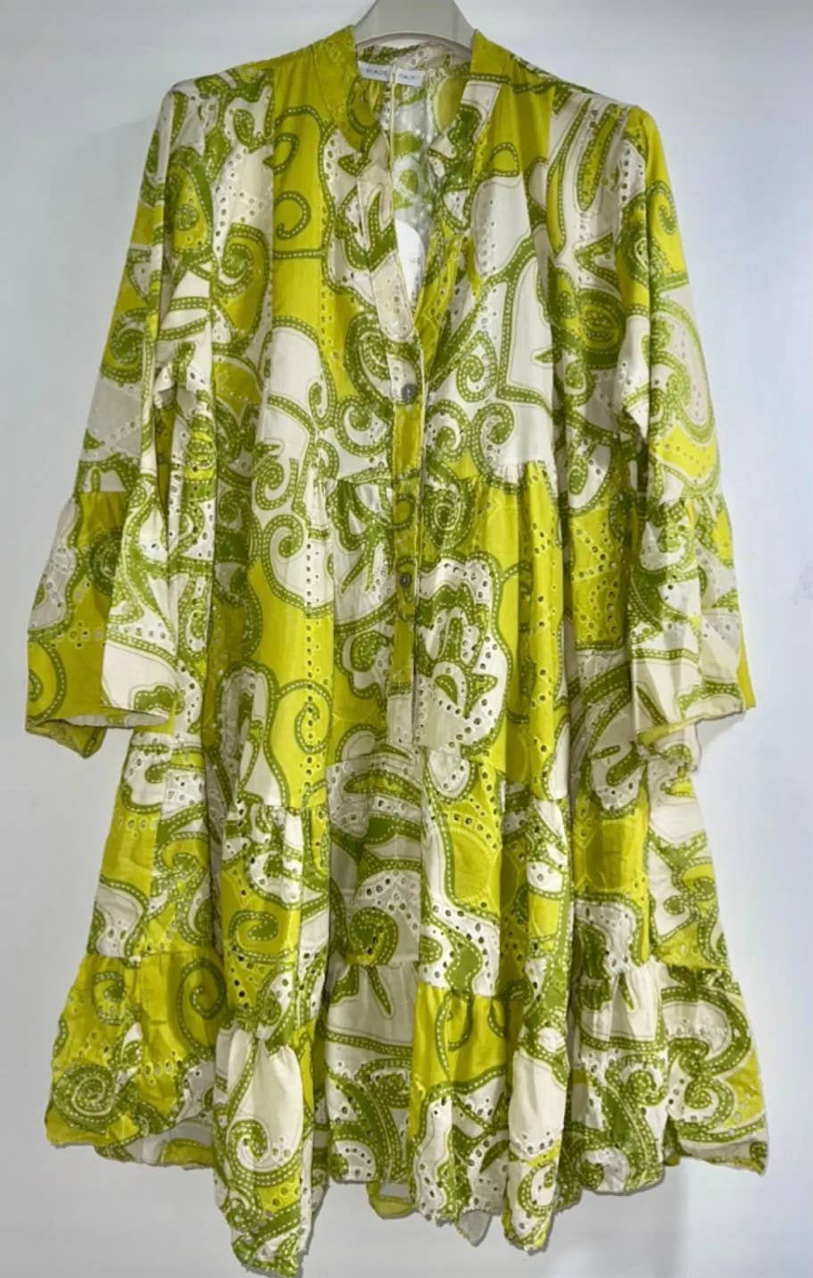 9802EMBR Cotton Lime English Eyelet Dress Cover Up LOOWIE