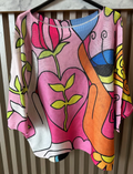 EUPIN Pink Floral Round Neck Knit Printed Sweater