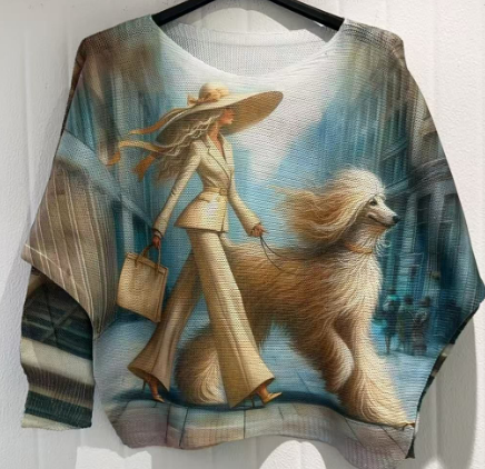 CODOG Blue Dog Round Knit Printed Sweater LOOWIE