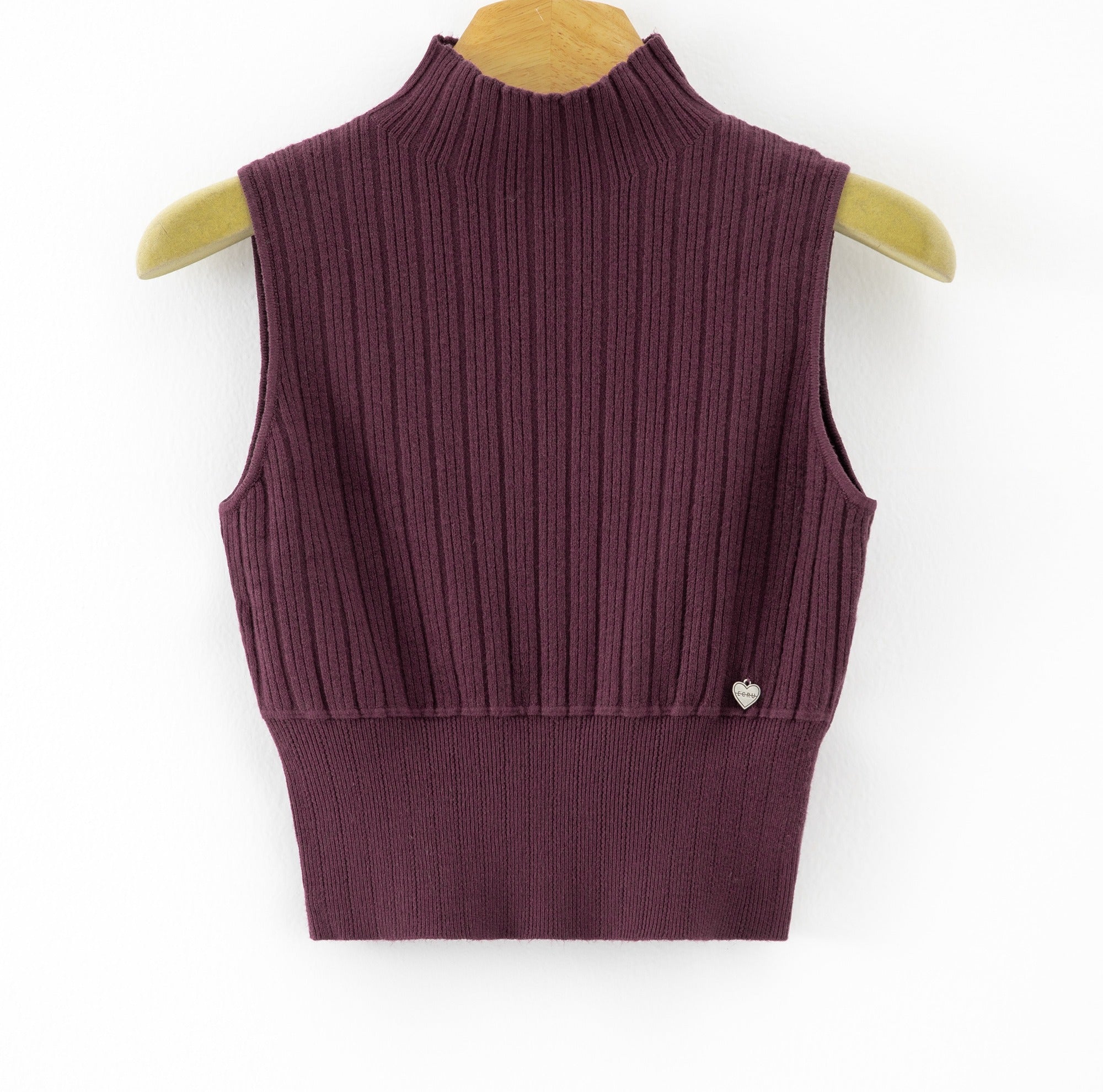 LURTS10 Purple Ribbed Turtleneck Sweater