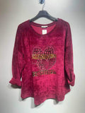 CO41 Burgundy Heart Print Tunic
