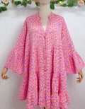 SVO26 Pink One Size Italian Leopard Short Printed Dress