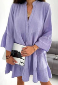 SW172 Lavender  Cotton Italian Short Dress 3/4 Sleeves