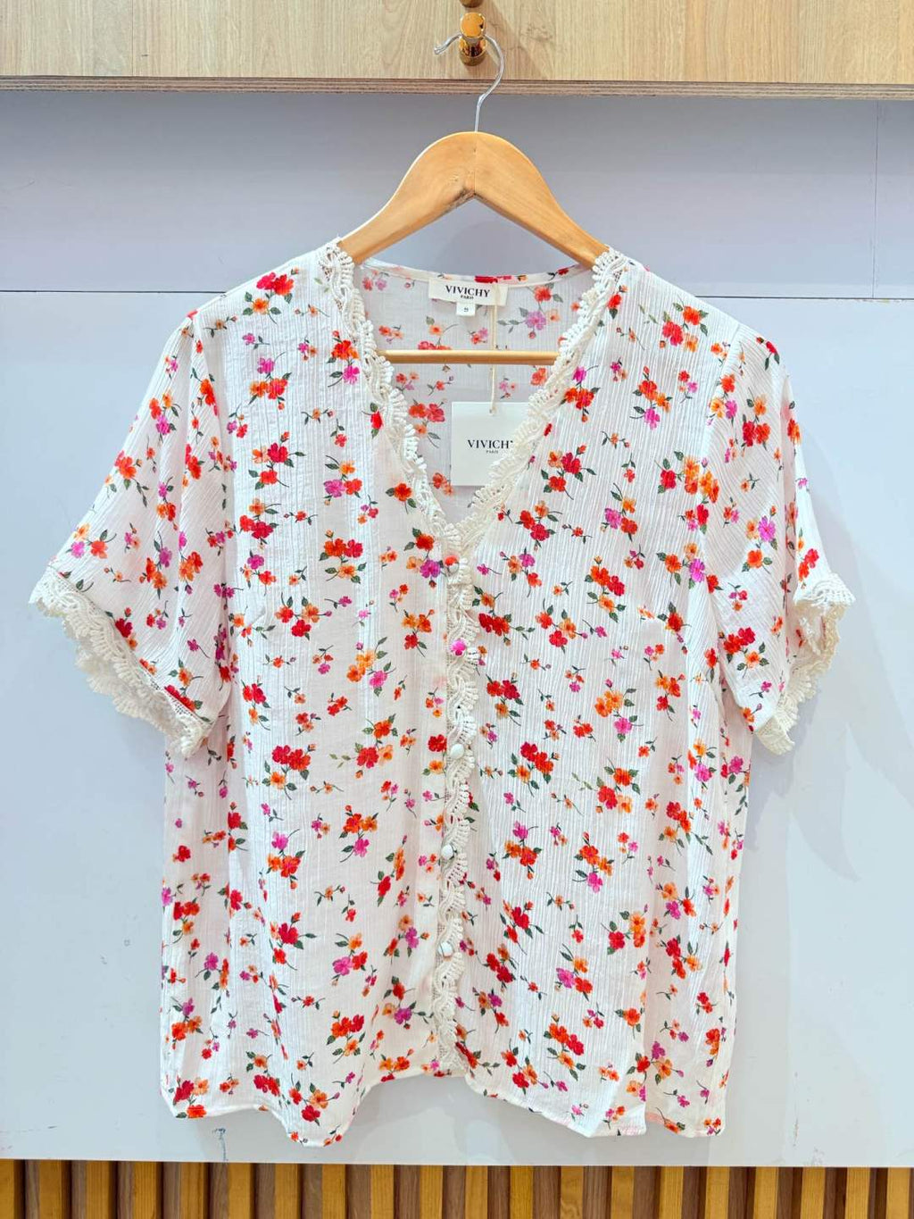 IVA272OR Floral Shirt Orange