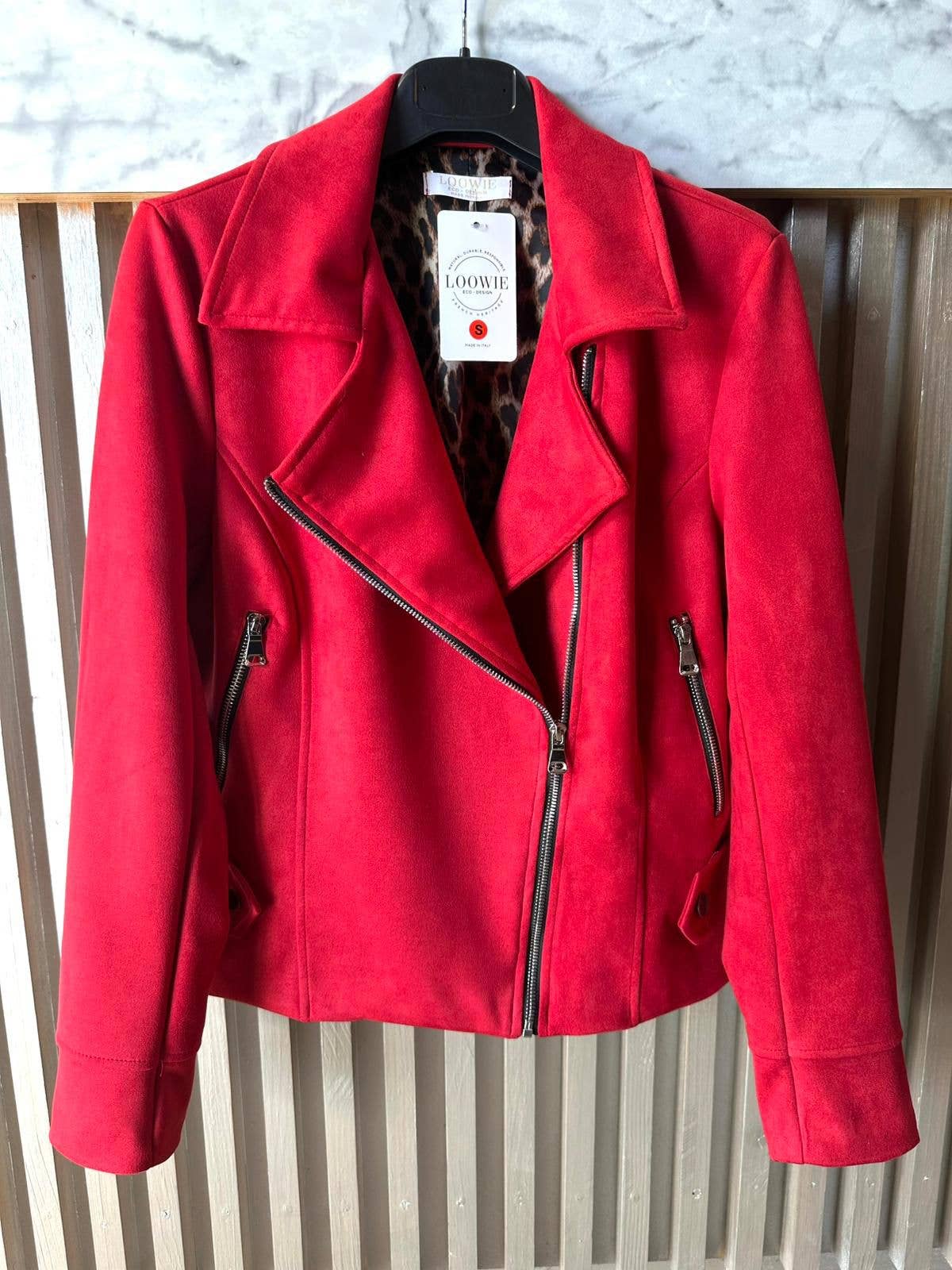 VIRED Red 2 Jacket Pack Italian Vegan Perfecto Fall Suede