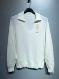 CO23 White Collared Knit Sweater