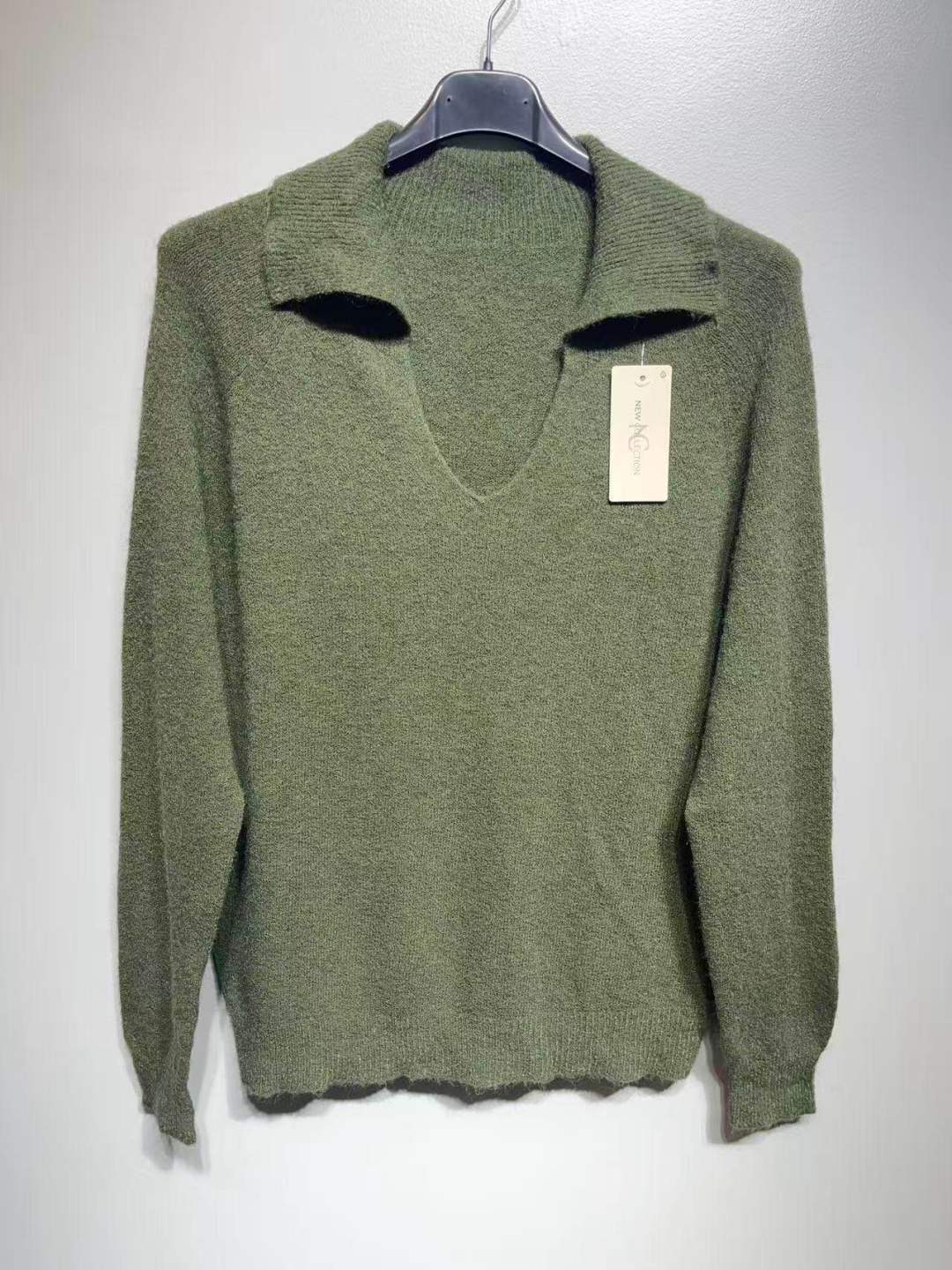 CO22 Khaki Collared Knit Sweater