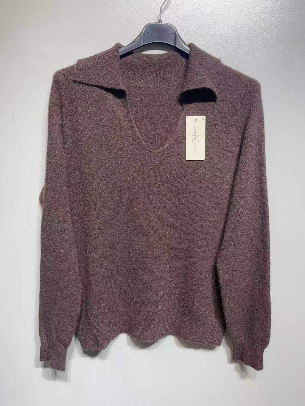 CO26 Brown Collared Knit Sweater