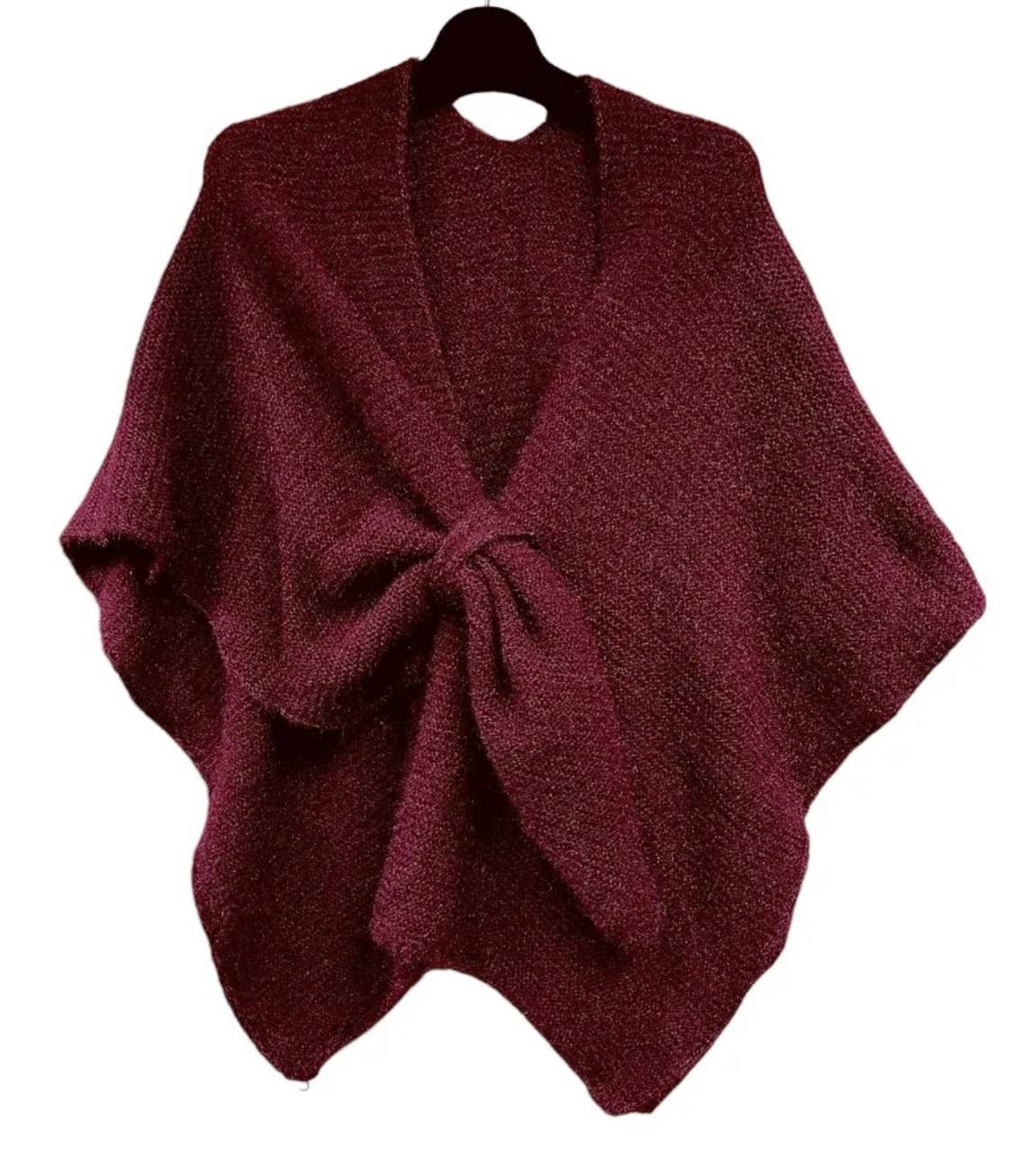 22234 Italian Knit Wine Cozy Warm Poncho with Loop LOOWIE