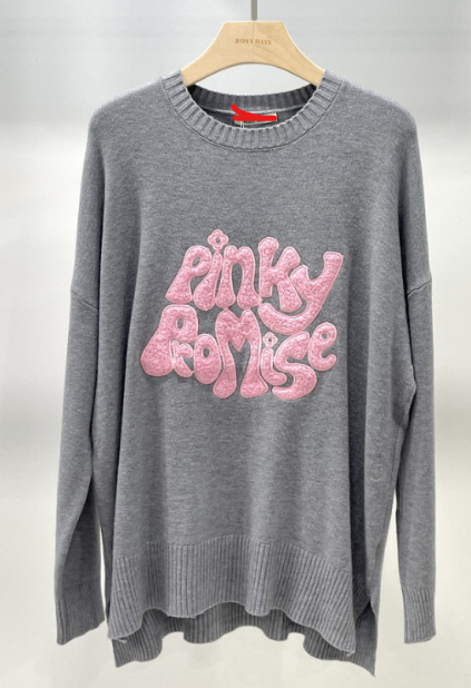 313 Grey Knitted Sweater Cozy Sweater One Size LOOWIE