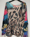 POLEO Multi Leopard Round Knit Printed Sweater LOOWIE