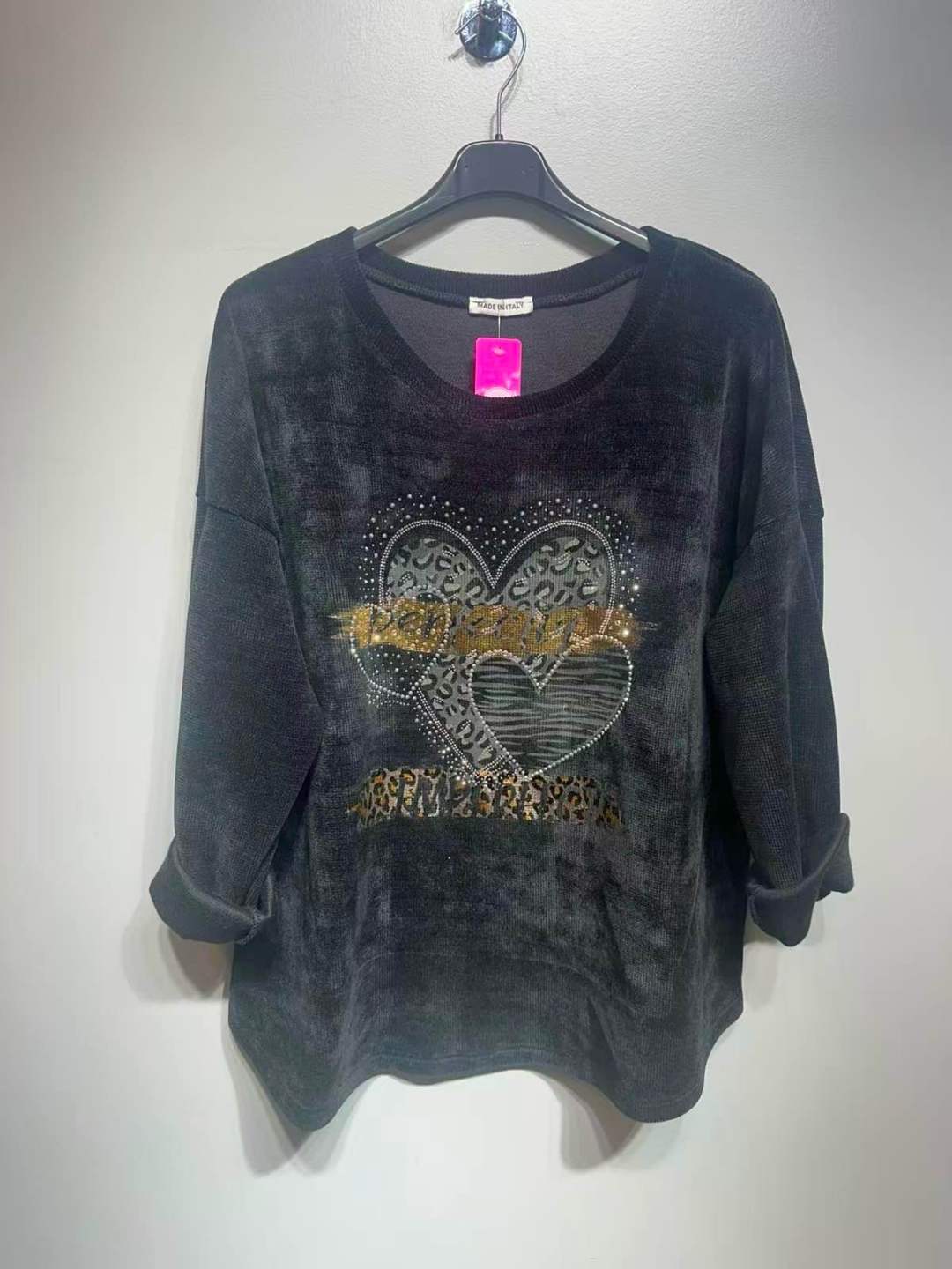 CO35 Black Heart Print Tunic