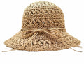 BA705 Taupe Cloche Crochet Paper Summer Hat Loowie