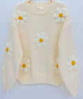 L89 Cozy Cream Daisy Knit Sweater Pack with 2 Sizes