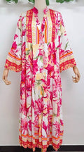 SVTP One Size Tropical Pink Floral Maxi Dress LOOWIE