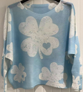 COLYS Blue Clover Round Knit Printed Sweater LOOWIE