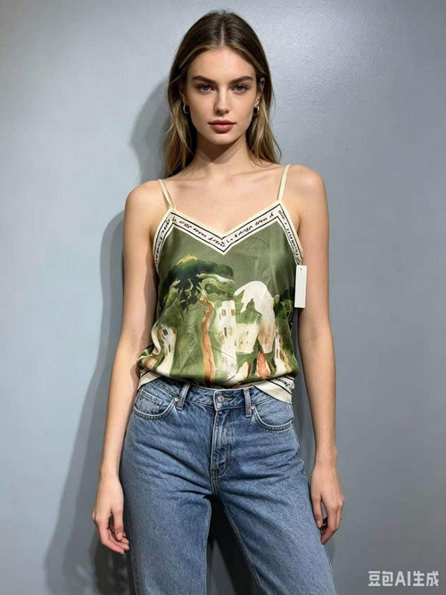 CRATKH Amalfi Coast Cami Top Khaki