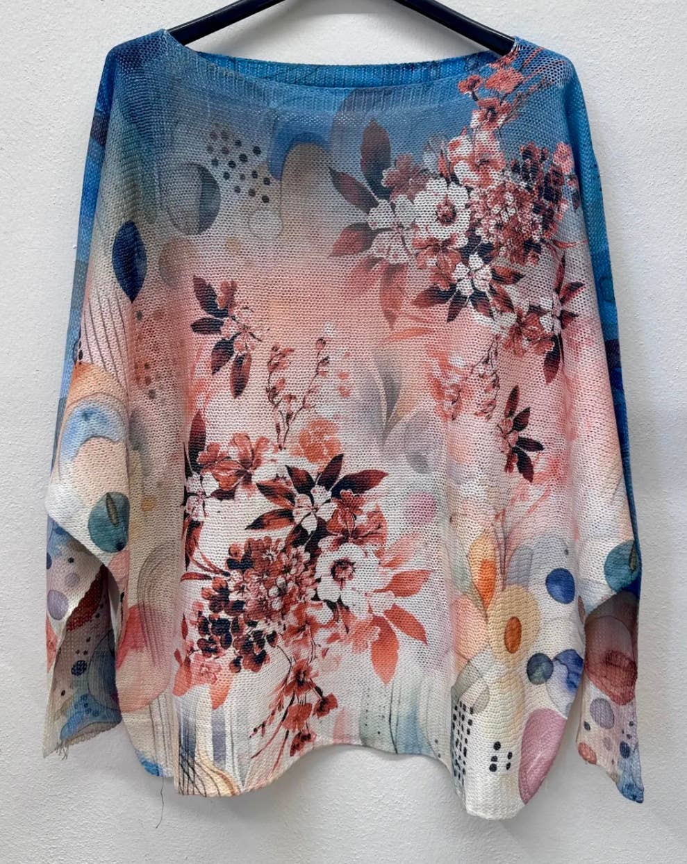 LPA Floral Pastel Round Knit Printed Sweater LOOWIE
