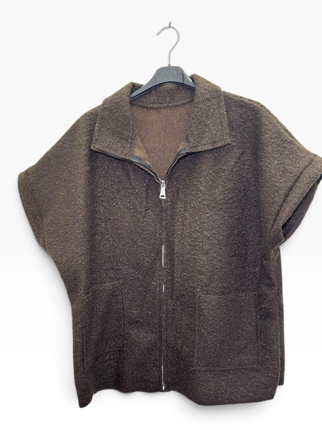 VM119 Chocolate Sherpa Zip Jacket