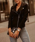 ES130 Black 4 Jacket Pack Italian Vegan Perfecto Fall Suede