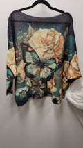 VIB2 Green Butterfly Knit Printed Sweater LOOWIE