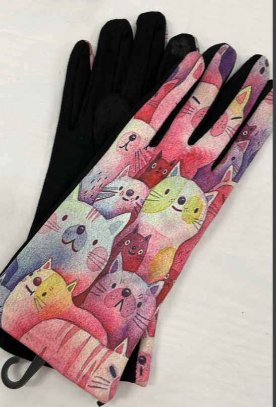 CAT6 One Size Pink Cats Touch Screen Gloves LOOWIE