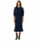 LULKS4 Navy Tiered Ruffle Skirt