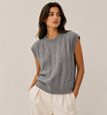 LUCKV3 Grey Cable Knit Vest