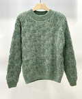 015 Green Cable Cozy Knit Sweater One Size LOOWIE